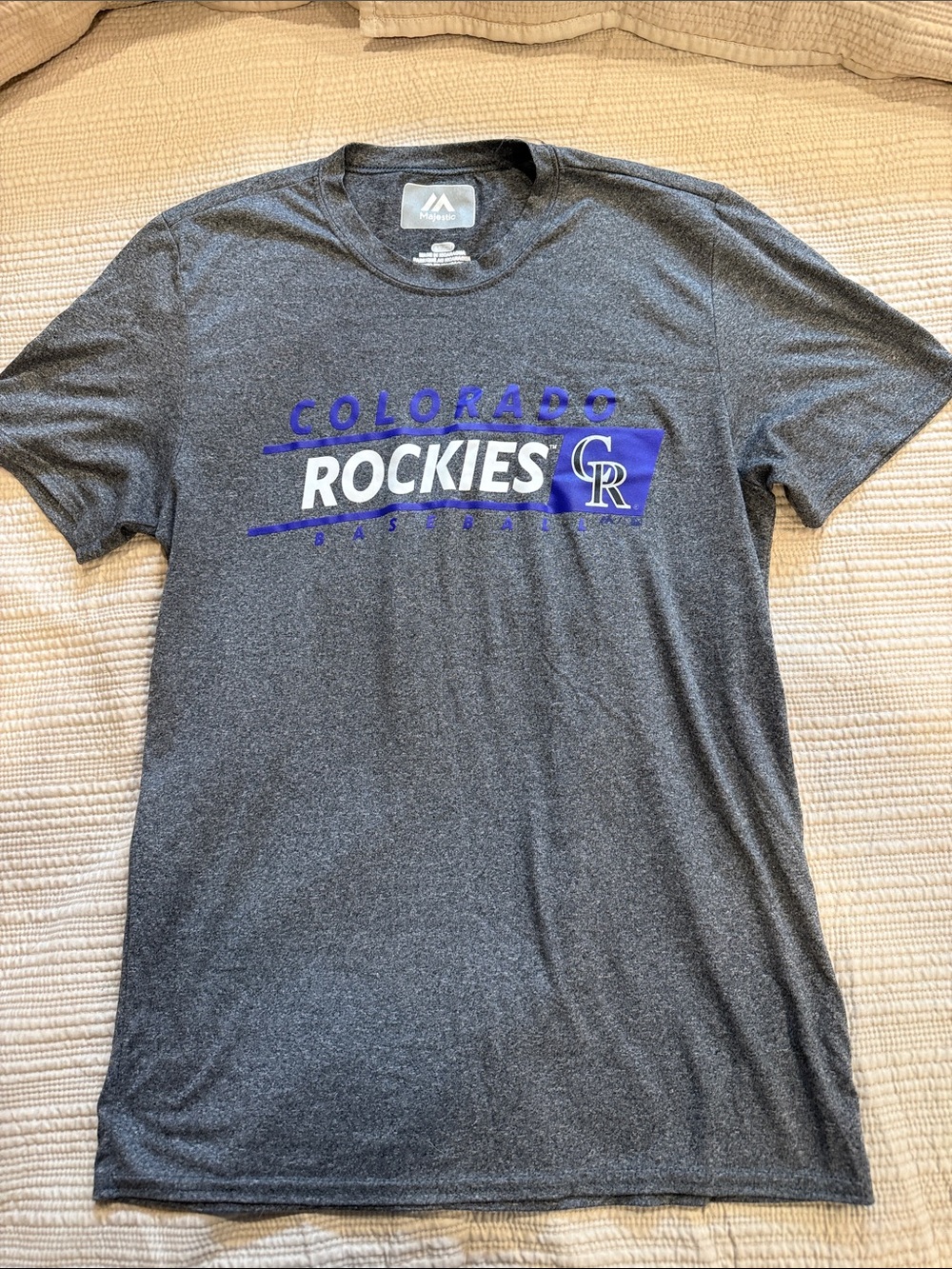 Colorado Rockies Gray Logo T-Shirt, small